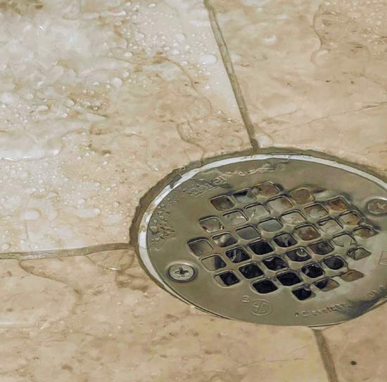 Drain inside of a shower