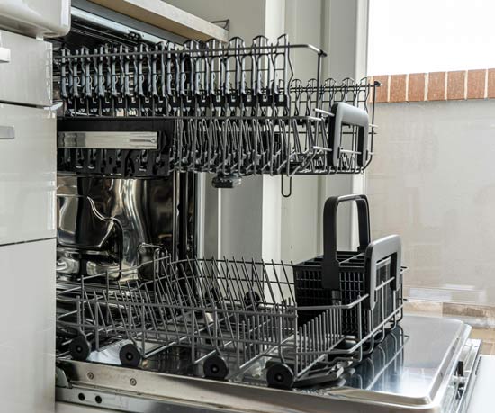 Open empty dishwasher