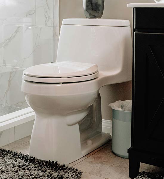 Toilet in a residential bathroom