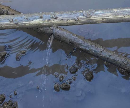 Leaking water line pipe