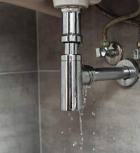 Pipe leaking under a sink