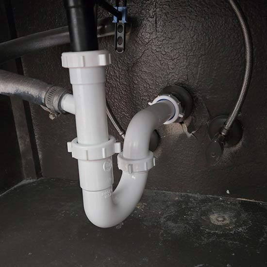 New pipes under a sink