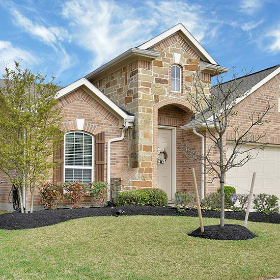 A suburban, two-story house.