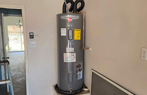 Brand new water heater after installation