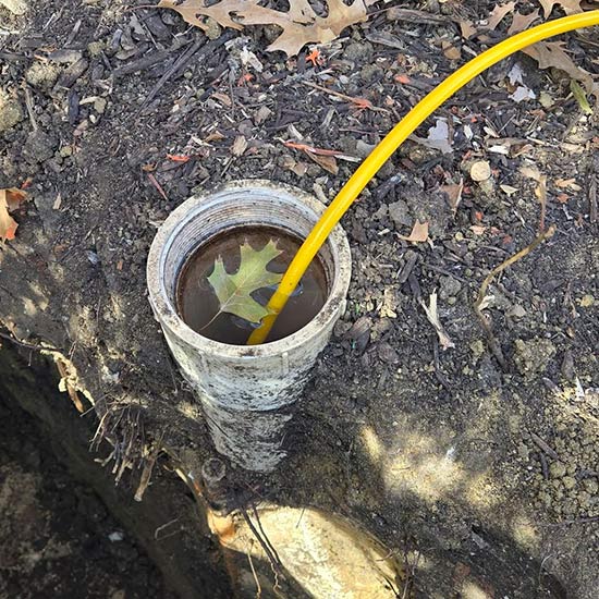 Blocked plumbing pipe