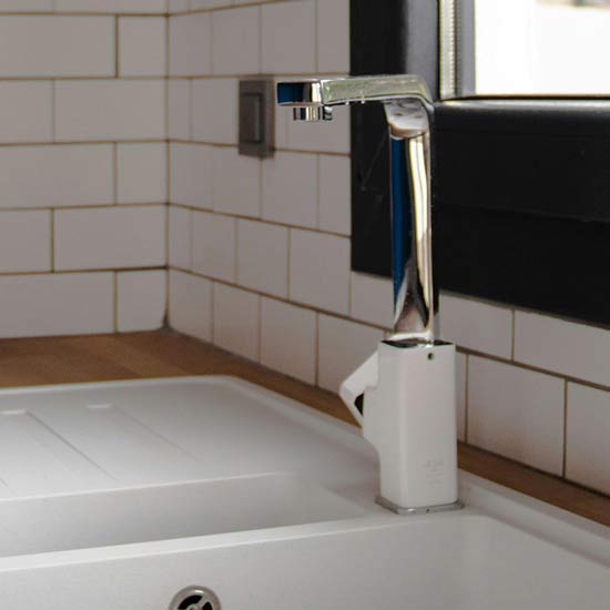 Clean, modern sink in a home